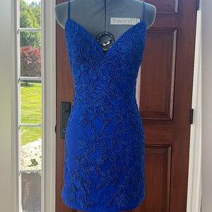 Faviana Mini Dress Size 10 altered to an 8 Royal Blue perfect for Homeco